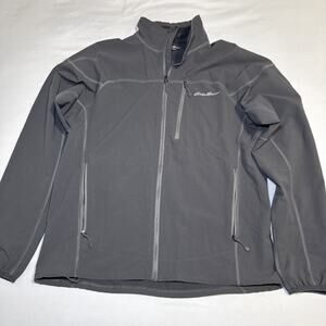 Eddie Bauer First Ascent Full Zip Jacket Stretch Gray Lightweight Mens Sz M EUC